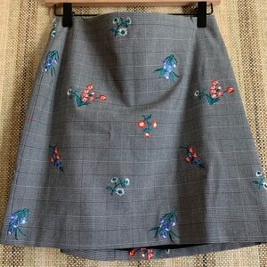 Express Floral Grey Short Mini Skirt Bottom Formal Clothing Fashion Women Size 8